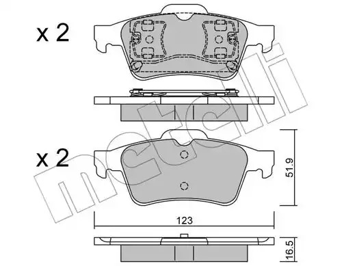 Комплект тормозных колодок METELLI 22-0337-0 (23482, 23483)