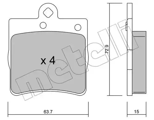 Комплект тормозных колодок METELLI 22-0343-0 (21919)