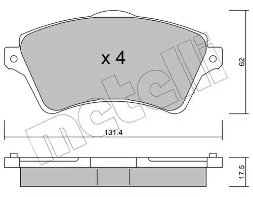 Комплект тормозных колодок METELLI 22-0349-0 (23615)