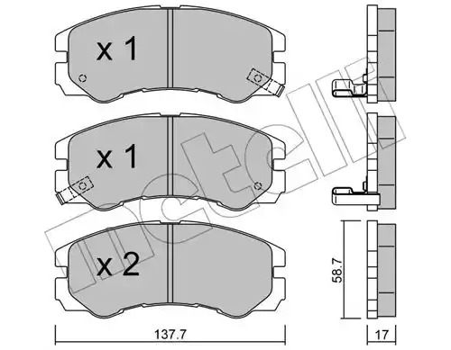 Комплект тормозных колодок METELLI 22-0357-0 (21845, 21846, 21847)