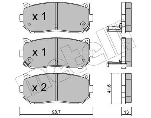 Комплект тормозных колодок METELLI 22-0372-0 (23457, 23455, 23456)