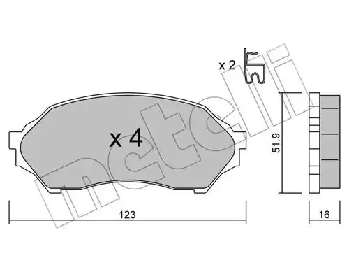 Комплект тормозных колодок METELLI 22-0387-0 (23490)