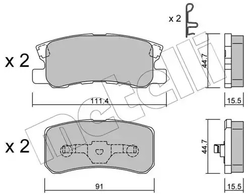 Комплект тормозных колодок METELLI 22-0400-0 (23582, 23583)