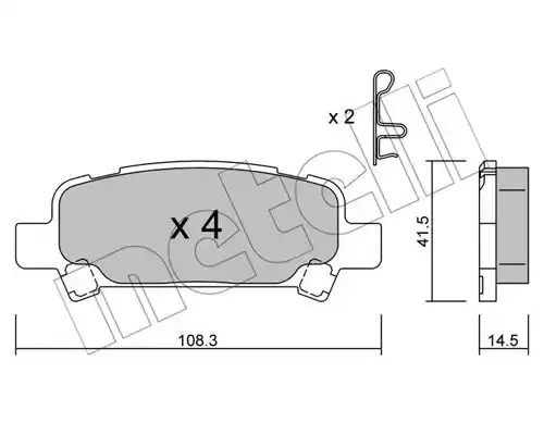 Комплект тормозных колодок METELLI 22-0414-0 (23572, 23573, 23574)