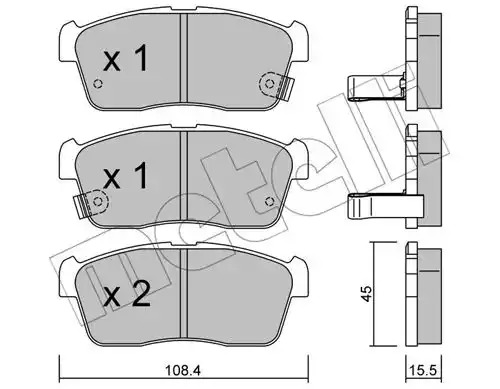 Комплект тормозных колодок METELLI 22-0415-0 (23507, 23508, 23509)