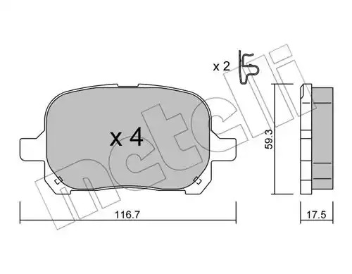 Комплект тормозных колодок METELLI 22-0429-0 (23513)