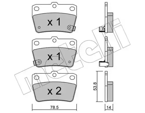 Комплект тормозных колодок METELLI 22-0431-0 (23656, 23657, 23658)