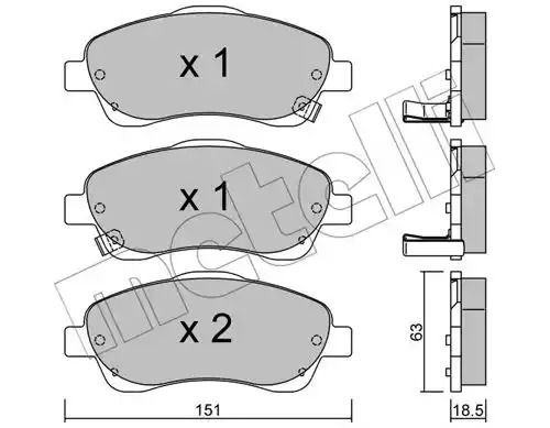 Комплект тормозных колодок METELLI 22-0450-0 (23479, 23480, 23481, 23768)