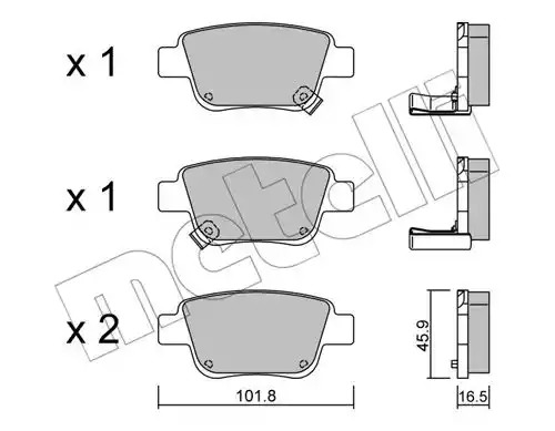 Комплект тормозных колодок METELLI 22-0451-0 (23620, 23621, 23622)