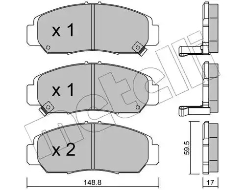 Комплект тормозных колодок METELLI 22-0462-0 (24091, 23722, 23729, 24090)