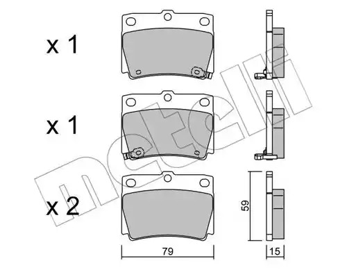 Комплект тормозных колодок METELLI 22-0484-0 (23593, 23594, 23595)