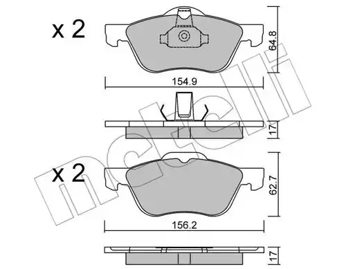 Комплект тормозных колодок METELLI 22-0489-0 (23164, 23159, 23160)