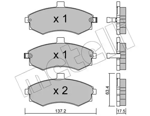 Комплект тормозных колодок METELLI 22-0504-0 (24031, 24032, 24033)