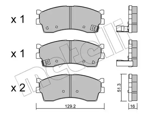 Комплект тормозных колодок METELLI 22-0512-0 (23873, 23874, 23875)