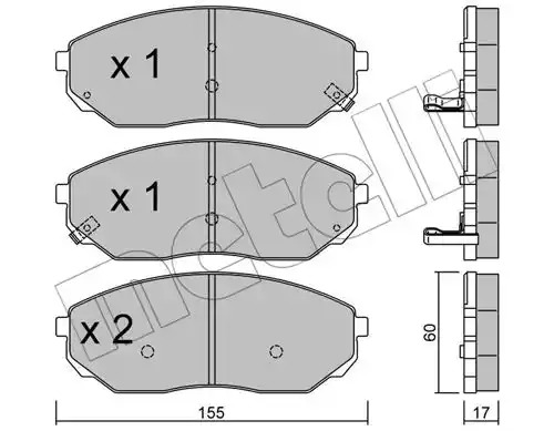 Комплект тормозных колодок METELLI 22-0515-0 (24092, 24178, 24179)