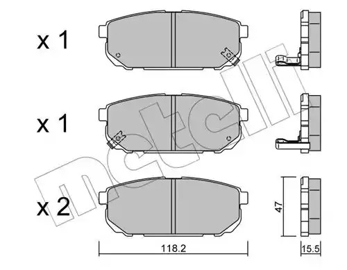 Комплект тормозных колодок METELLI 22-0516-0 (23993, 23997, 24058)