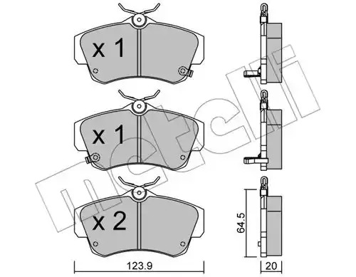 Комплект тормозных колодок METELLI 22-0521-0 (23532, 23533, 23534)