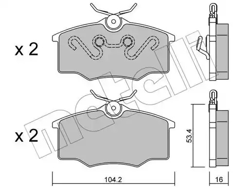 Комплект тормозных колодок METELLI 22-0537-0 (23546, 23547)