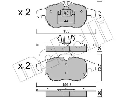 Комплект тормозных колодок METELLI 22-0540-0 (23402, 23403, 23738)