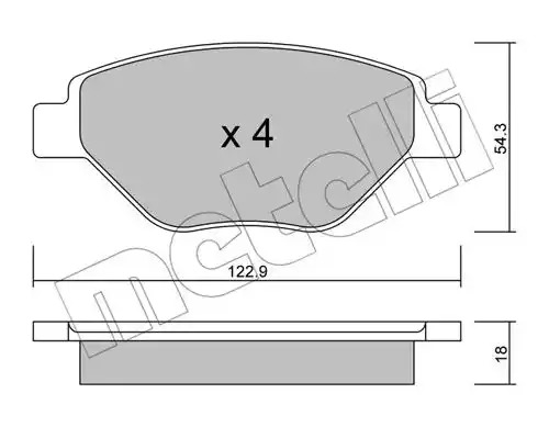Комплект тормозных колодок METELLI 22-0543-0 (23934)