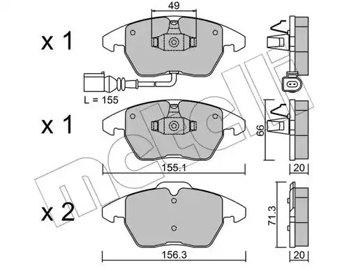 Комплект тормозных колодок METELLI 22-0548-0 (23587, 23588, 23589)