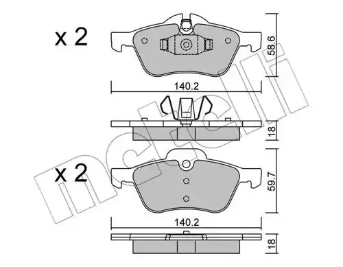 Комплект тормозных колодок METELLI 22-0555-0 (23281, 23282)