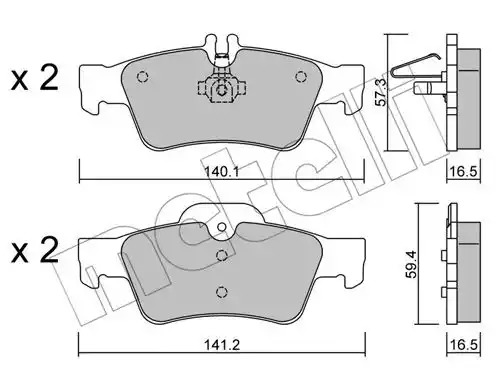 Комплект тормозных колодок METELLI 22-0568-0 (23334, 23335)