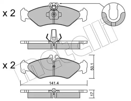 Комплект тормозных колодок METELLI 22-0571-0 (21621, 21622)