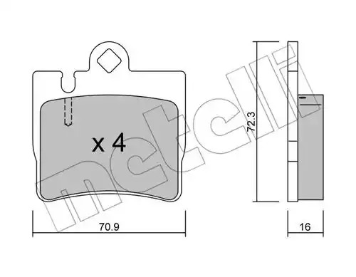 Комплект тормозных колодок METELLI 22-0597-0 (23078)