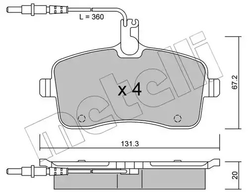 Комплект тормозных колодок METELLI 22-0600-0 (24134, 24175)