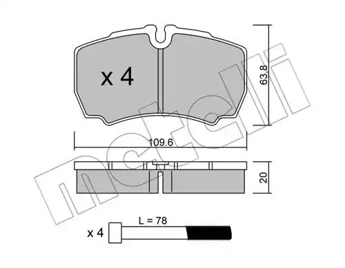 Комплект тормозных колодок METELLI 22-0604-0 (29123)