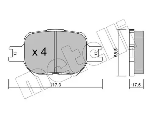 Комплект тормозных колодок METELLI 22-0614-0 (23526, 23864)