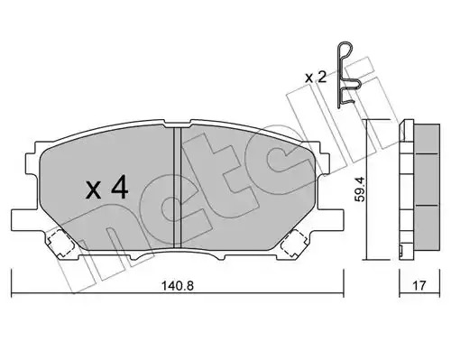 Комплект тормозных колодок METELLI 22-0618-0 (23989, 23734)