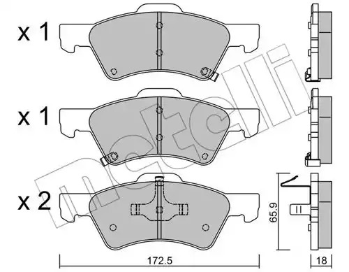 Комплект тормозных колодок METELLI 22-0623-0 (23640, 23641, 23642)