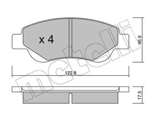 Комплект тормозных колодок METELLI 22-0637-0 (23959)