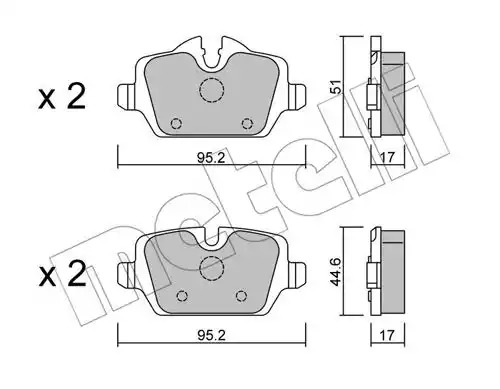 Комплект тормозных колодок METELLI 22-0641-0 (23623, 23624)