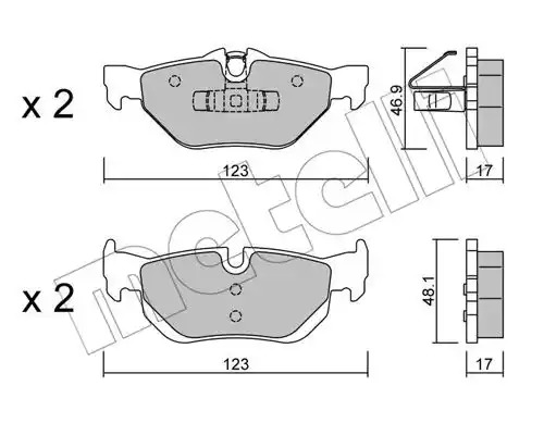 Комплект тормозных колодок METELLI 22-0642-0 (23926, 23927)