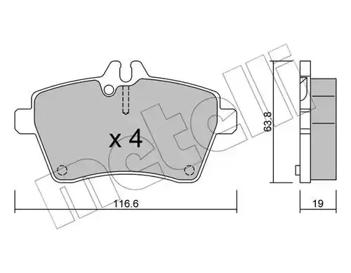 Комплект тормозных колодок METELLI 22-0646-0 (24077)