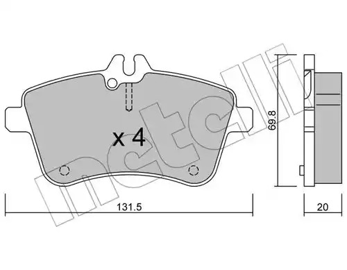 Комплект тормозных колодок METELLI 22-0647-0 (23881)