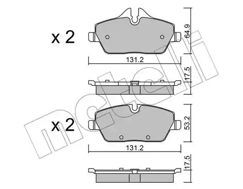 Комплект тормозных колодок METELLI 22-0664-0 (23915, 23916)