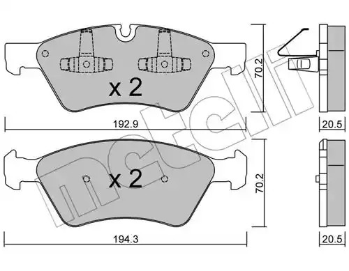 Комплект тормозных колодок METELLI 22-0670-0 (23922, 23925)