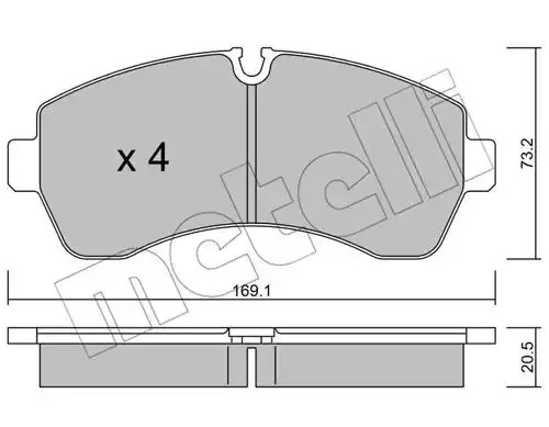 Комплект тормозных колодок METELLI 22-0673-0 (29200)