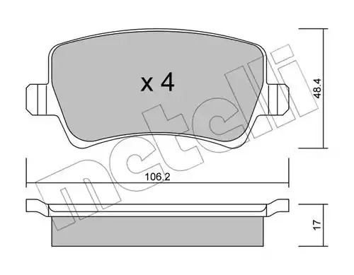 Комплект тормозных колодок METELLI 22-0676-0 (24496)