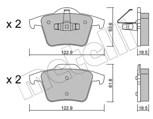 Комплект тормозных колодок METELLI 22-0688-0 (24011, 24012)