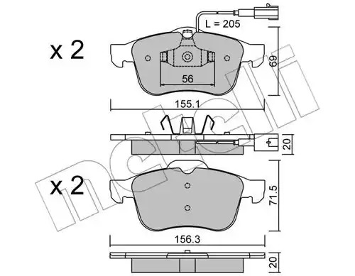 Комплект тормозных колодок METELLI 22-0703-0 (24339, 24340)