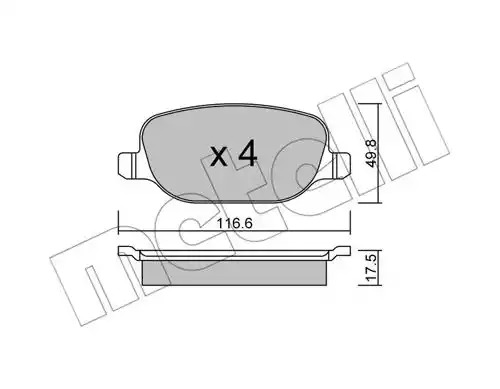 Комплект тормозных колодок METELLI 22-0704-0 (23760)