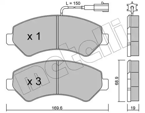 Комплект тормозных колодок METELLI 22-0709-0 (24466, 24467)