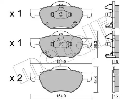 Комплект тормозных колодок METELLI 22-0730-0 (23720, 24213, 24214)