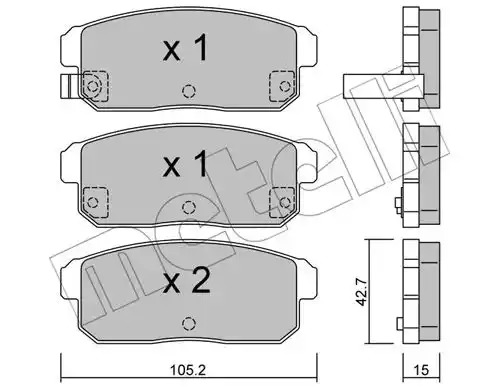 Комплект тормозных колодок METELLI 22-0733-0 (24039, 24040, 24041)