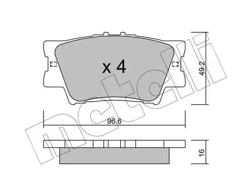 Комплект тормозных колодок METELLI 22-0749-0 (24338, 25539)